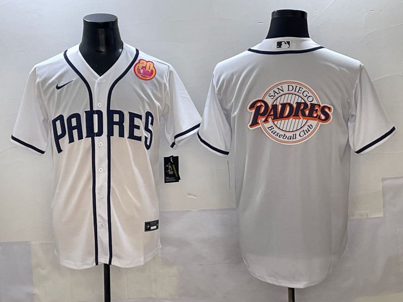Men 2025 San Diego Padres Blank White Game Nike MLB Jersey style 14->san diego padres->MLB Jersey